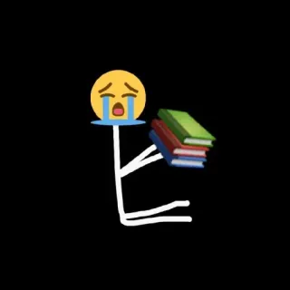 😭 piangere, libri, emoji, triste, omino stilizzato, istruzione telegram sticker