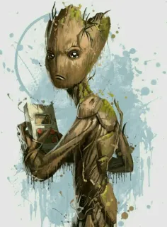 🌴 Groot Guardians of the Galaxy Groot, Vệ binh dải Ngân Hà, Marvel, cây, máy chơi game telegram sticker
