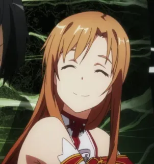 😊 Asuna Yuuki Sword Art Online Anime, Postać, Asuna, Sword Art Online, Uśmiech, Słodkie telegram sticker