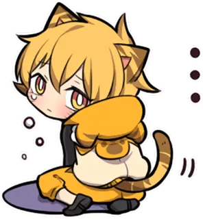 😓 애니메이션, 고양이, 귀여운, 귀엽다, 치비, 만화 telegram sticker