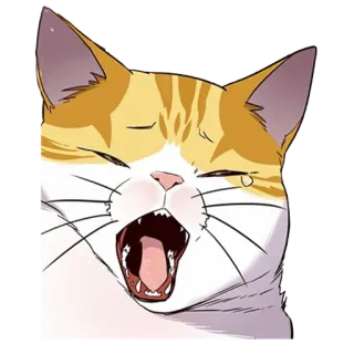 😪 kucing, menguap, binatang, felin telegram sticker
