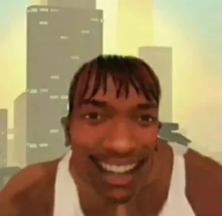 🌟 CJ Grand Theft Auto: San Andreas CJ, Carl Johnson, Grand Theft Auto, San Andreas, Videogame telegram sticker