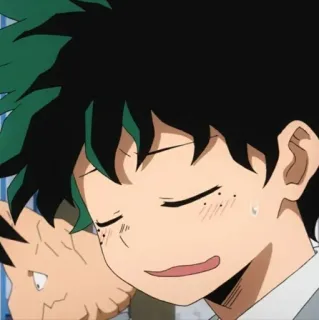 🥦 Izuku Midoriya My Hero Academia 애니메이션, 나의 히어로 아카데미아, 미도리야 이즈쿠, 피곤한 telegram sticker