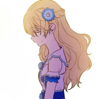 🎀 อนิเมะ, ผู้หญิง, การ์ตูน, ผมบลอนด์, ดอกไม้, น่ารัก telegram sticker