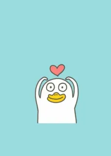 🐣 เป็ด, การ์ตูน, หัวใจ, ความรัก, น่ารัก, สัตว์ telegram sticker