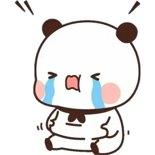 😭 плачущий, панда, грустный, мультфильм, расстроенный, эмодзи, стикер telegram sticker