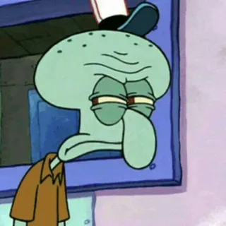 ⚓️ Squidward Tentacles Spongebob Squarepants carlo, bob l'éponge, dessin animé, nickelodeon, humeur, ennuyé telegram sticker