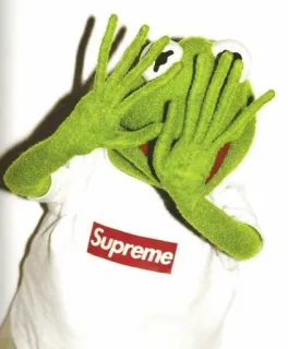 🤪 Kermit Supreme Kermit the Frog, puppet, brand, streetwear, green, celebrity telegram sticker