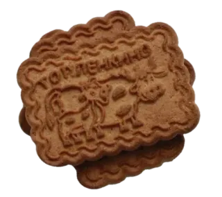 🤩 ТОПЛЕНОЕ МОЛОКО cookie, cow, dessert, food, snack, baked goods, russian telegram sticker