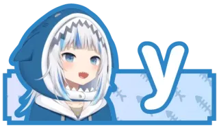 🔤 y Anime, Squalo, VTuber, Carino, Kawaii telegram sticker