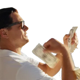 💵 The Wolf of Wall Street деньги, Леонардо Ди Каприо, Волк с Уолл-стрит, богатство, успех telegram sticker
