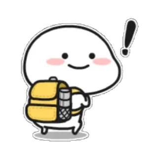 🚶 desenho animado, fofo, mochila, adesivo telegram sticker