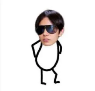 😎 person, sunglasses, stick figure, cartoon, funny, humor, meme telegram sticker