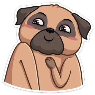 ☺️ dog, pug, cute, animal, cartoon, kawaii telegram sticker