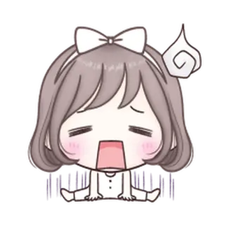 ❤️ Desenho animado, Fofo, Garota, Anime, Chibi, Exausto/a, Sonolento/a telegram sticker