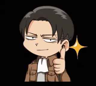 ๐ Levi Ackerman Attack on Titan anime, manga, chibi, levi, attack on titan telegram sticker
