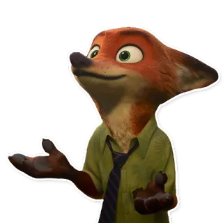 🙂 Nick Wilde Zootopia Nick Wilde, zorro, Zootopia, personaje, animado, Disney telegram sticker