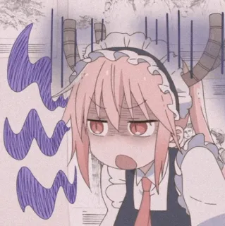 🐉 Tohru Miss Kobayashi's Dragon Maid anime, dragon, maid, angry, cartoon, annoyed, tohru telegram sticker
