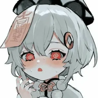 😳 Anime, Personagem, Fofo, Garota, Ilustração whatsapp sticker