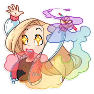 🌈 kartun, gadis, seni, artis, gambar telegram sticker