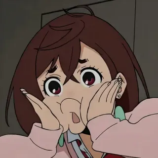 😮 Anime, Mädchen, Ausdruck, Schockiert, Emotional telegram sticker