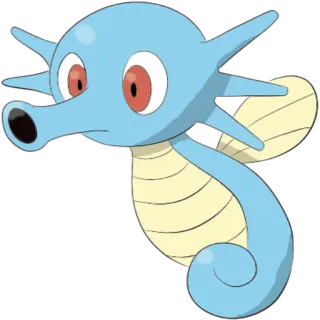 🔵 Horsea Pokemon pokemon, Hydra, type eau, mignon, hippocampe, bleu telegram sticker