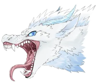😤 dragão, dragão branco, fantasia, monstro, dragão de gelo, criatura mítica telegram sticker