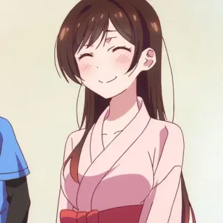🍇 Chizuru Ichinose Rent-A-Girlfriend Anime, Chizuru Ichinose, Rent-A-Girlfriend, uśmiechnięta, urocza, dziewczyna whatsapp sticker