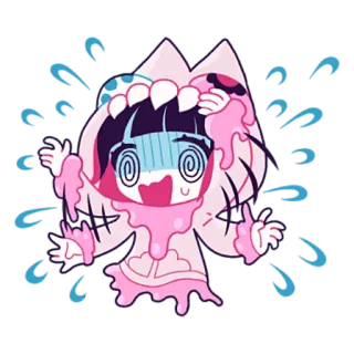 😅 Style anime, Dessin animé, Mignon, Kawaii, Personnage, Sticker, Illustration, Œuvre d'art whatsapp sticker