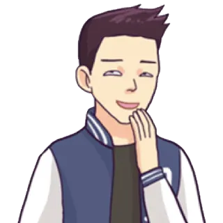 😁 cartoon, man, portret, illustratie, personage, sticker telegram sticker