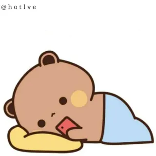 ❤ @hotlve bear, cartoon, sleeping, cute telegram sticker