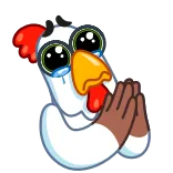 🙏 Huhn, Vogel, süß, Tier, traurig, Cartoon, Emoji telegram sticker