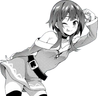😜 Megumin Konosuba animé, manga, Megumin, Konosuba, mignon, fille, kawaii, clin d'oeil whatsapp sticker