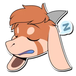 💤 Z спящий, мультфильм, животное, дремота, сон whatsapp sticker