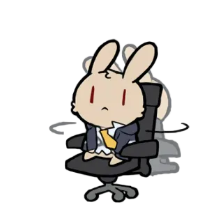 😶 thỏ, văn phòng, ngồi, áo vest, cà vạt telegram sticker