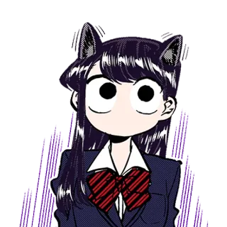 ❗ Komi Shouko Komi Can't Communicate Anime, Manga, Carino, Orecchie da gatto, Komi Can't Communicate whatsapp sticker