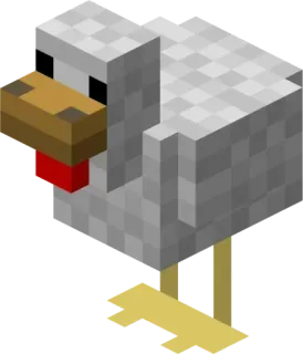 🐓 Minecraft chicken, minecraft, game, animal, pixel art telegram sticker