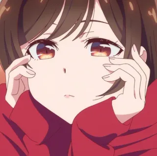 🔴 anime, cartoon, girl, cute, woman, portrait telegram sticker