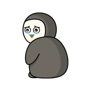 😥 piangere, triste, pinguino, lacrime, cartone animato whatsapp sticker