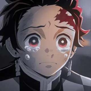 😢 Tanjiro Kamado Demon Slayer anime, sad, crying, demon slayer, tanjiro, manga whatsapp sticker