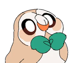 🙂 Rowlet Pokemon, Brindibou, hibou, mignon, dessin animé telegram sticker