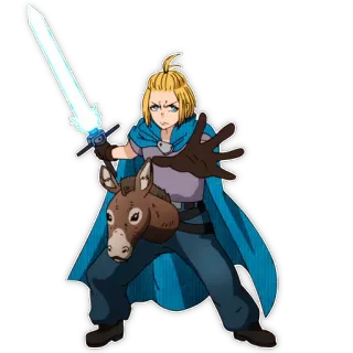 🐴 anime, sword, character, fantasy whatsapp sticker