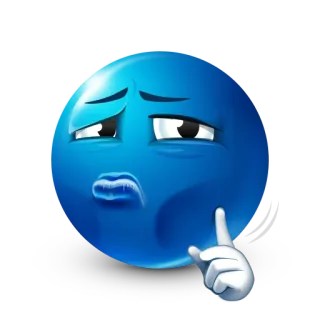 🧏‍♀️ Emoji, Azul, Pensando, Pensativo, Expresión, Dibujo animado, Arte digital whatsapp sticker
