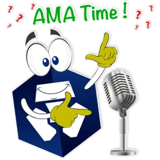 🎙 AMA Time! AMA, Pergunte-me qualquer coisa, Pergunta, Discussão, Microfone telegram sticker