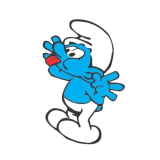 😝 Smurf การ์ตูน, สีฟ้า, สเมิร์ฟ whatsapp sticker