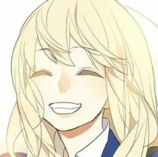 🌟 Frau, blond, lächelnd, glücklich, Mädchen, Cartoon, Illustration whatsapp sticker