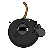 🤔 과일, 체리, 제스처, 일러스트, 만화, 가운데 손가락 telegram sticker