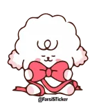 😎 pinkieluv mignon, chien, nœud, pinkieluv whatsapp sticker