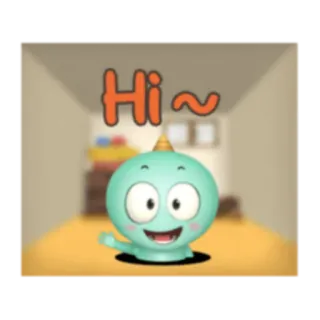 👋 Hi~ oi, olá, fofo, desenho animado, personagem, amigável telegram sticker