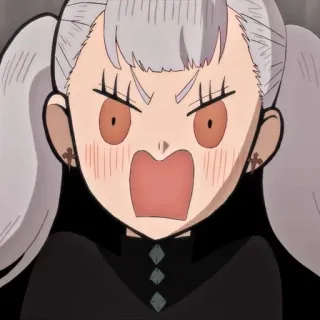 🌟 Noelle Silva Black Clover Аниме, Злой, Мультфильм, Выражение лица, Чиби, Black Clover, Ноэлль Сильва telegram sticker